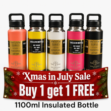 Load image into Gallery viewer, 1100ml Insulated Double Wall Stainless Steel Sports Bottle - Xmas in July
