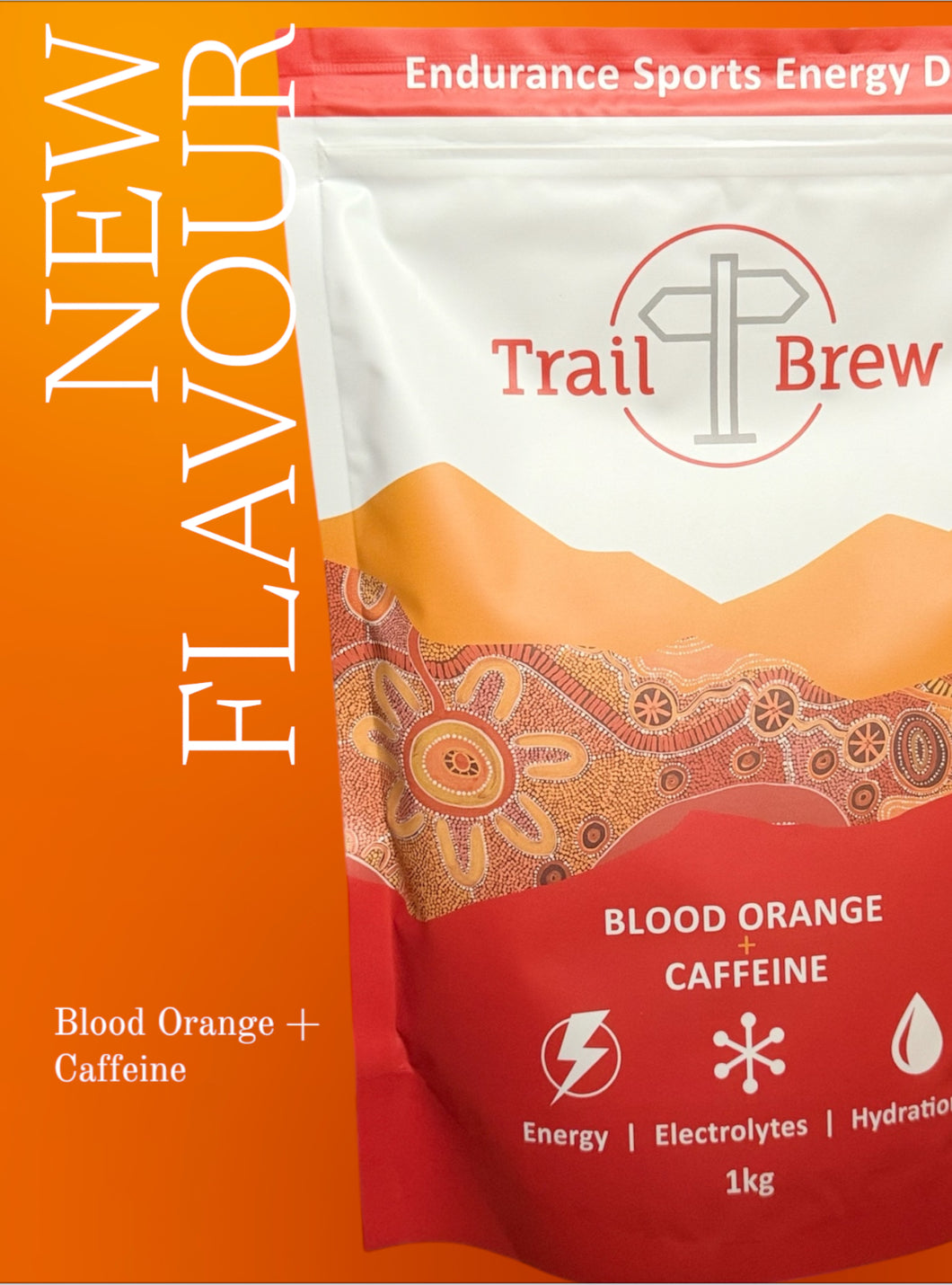 Blood Orange + Caffeine - NEW (1kg) Energy + Electrolytes - Trail Brew